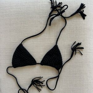 ACACIA Black Crochet Bikini Top